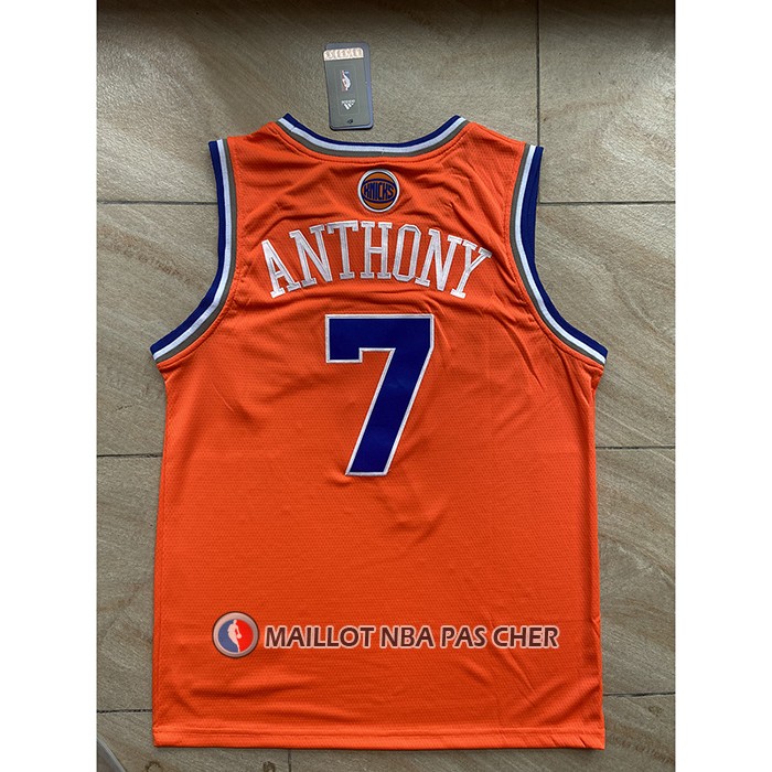 Maillot New York Knicks Carmelo Anthony NO 7 Orange